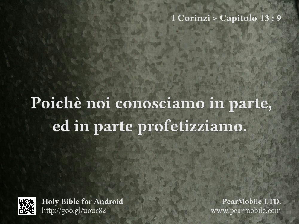 1 Corinzi, Capitolo 13:9
